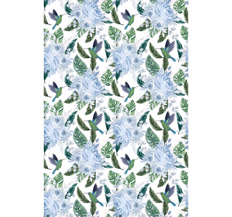 Stores enrouleurs fleurs et plantes colibris et roses - TenStickers