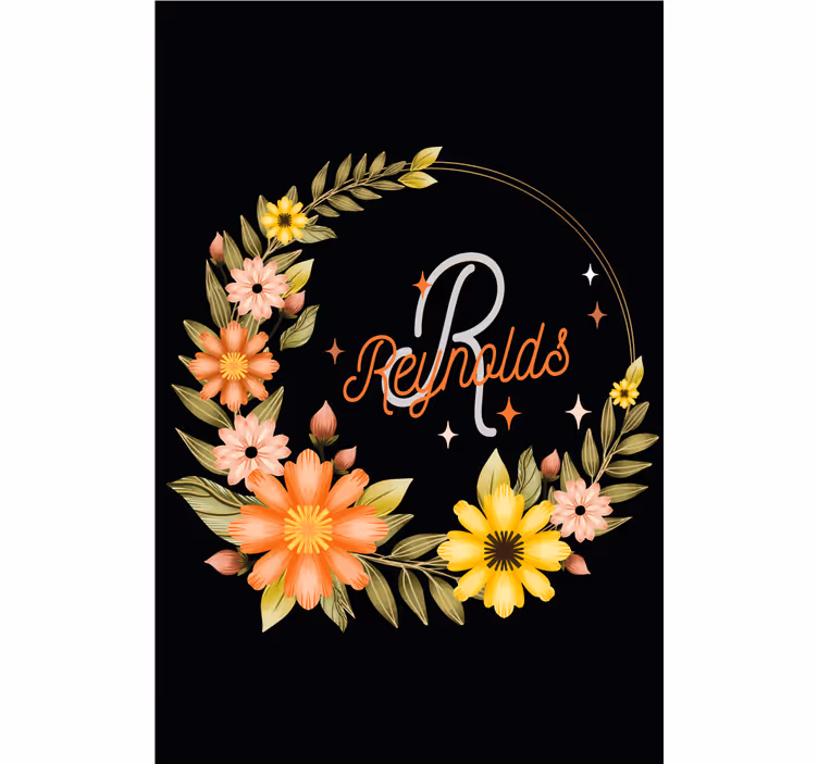 Stores enrouleurs fleurs et plantes initiale et nom élégants - TenStickers