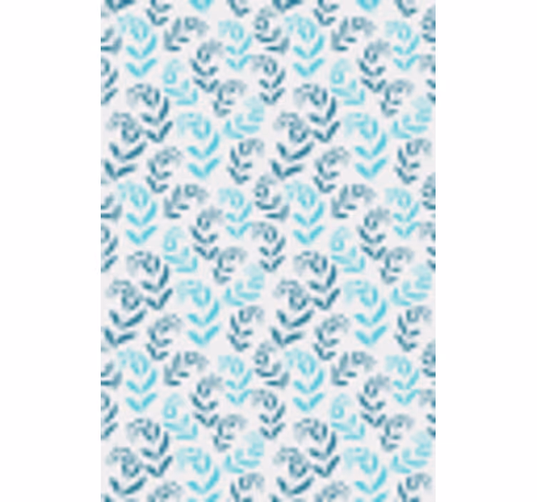 Stores enrouleurs fleurs et plantes motif feuilles bleues - TenStickers