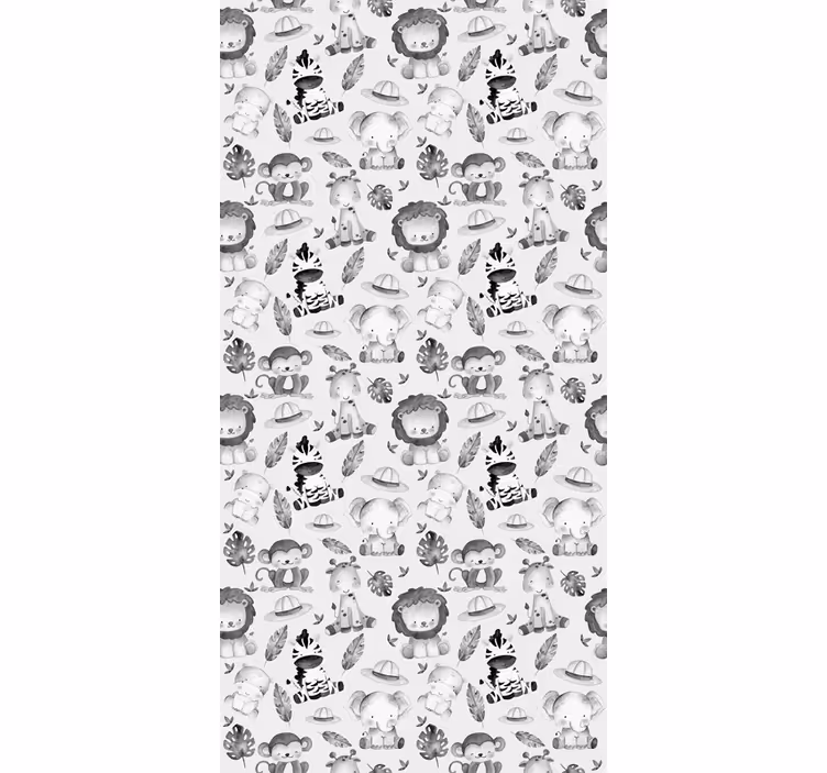 Store enrouleur pour chambre enfant bébés animaux gris - TenStickers
