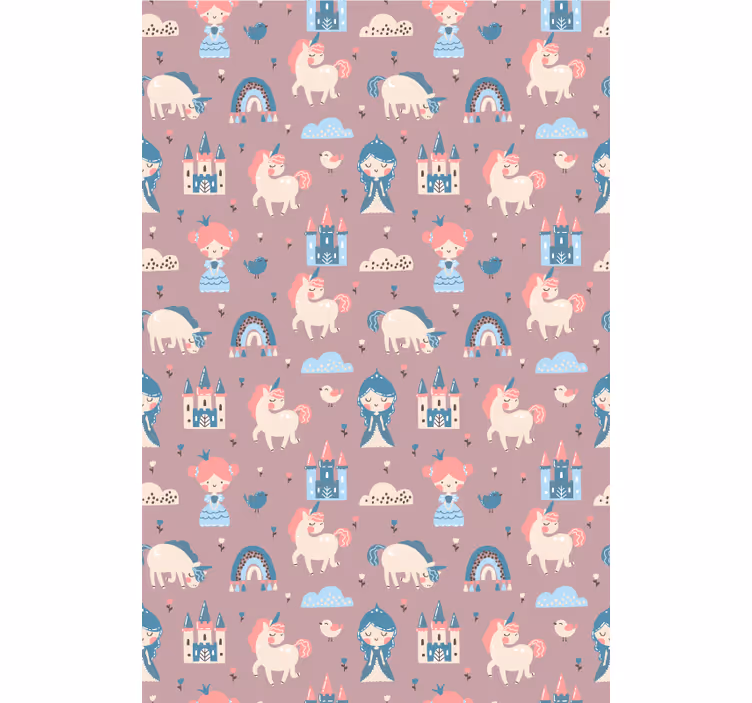 Store enrouleur pour chambre enfant licornes et châteaux - TenStickers