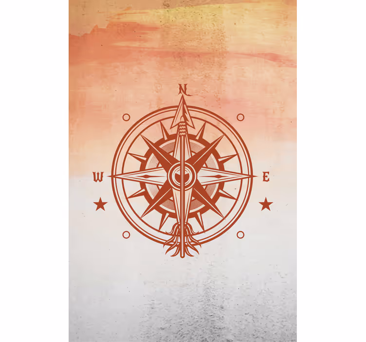 Store enrouleur carte du monde navigation à la boussole - TenStickers