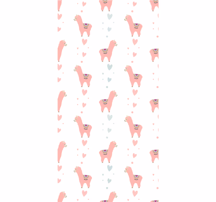 Store enrouleur pour chambre enfant coeurs d'amour de lama - TenStickers