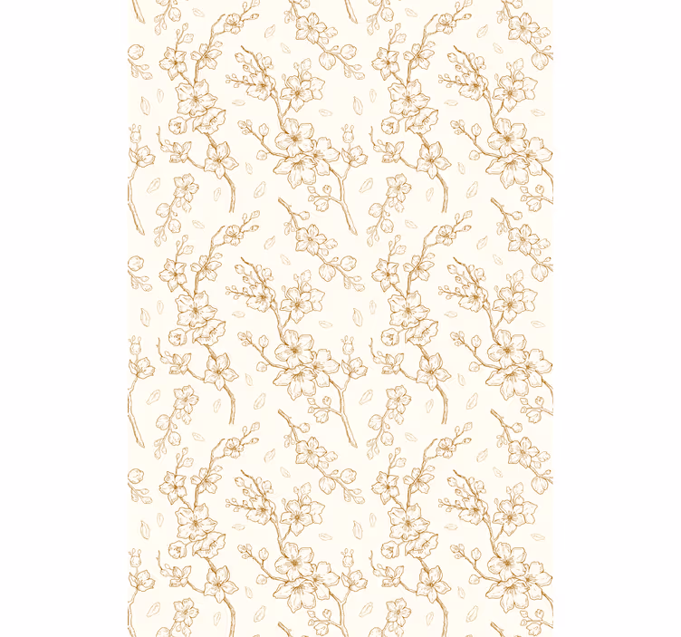 Stores enrouleurs fleurs et plantes motif fleurs beige - TenStickers