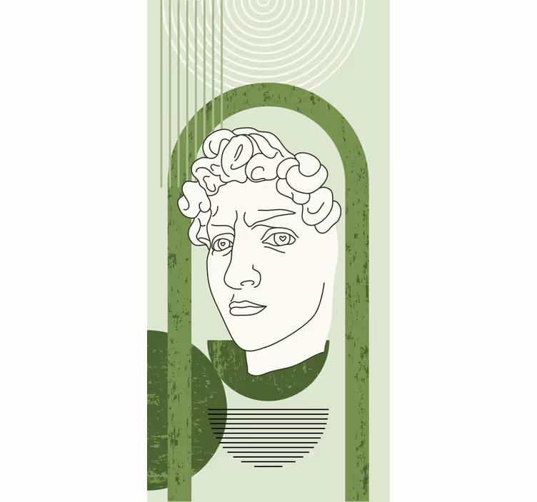 Store enrouleur bande dessinée portrait de sculpture - TenStickers