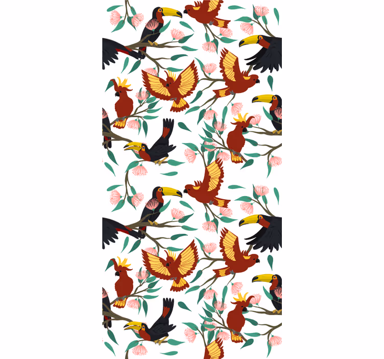 Store enrouleur animaux motifs d'oiseaux tropicaux - TenStickers