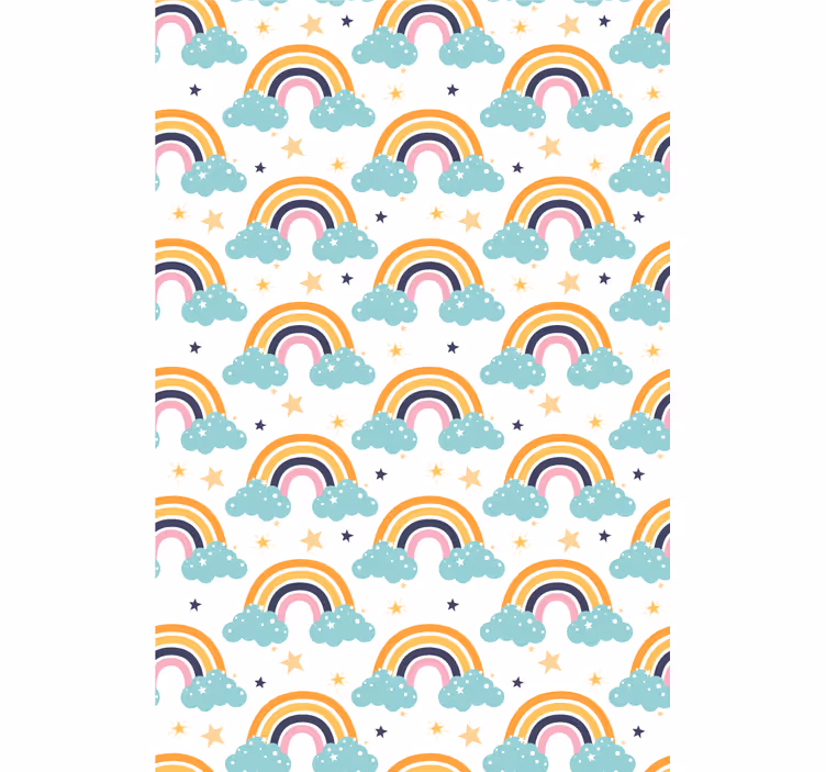 Store enrouleur pour chambre enfant arcs-en-ciel et nuages - TenStickers