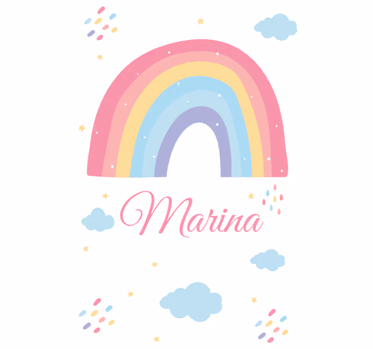 Store enrouleur chambre enfant arc-en-ciel et nuages - TenStickers