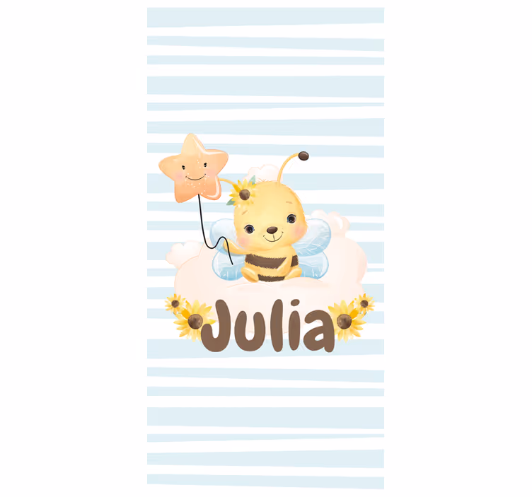 Store enrouleur chambre enfant abeille mignonne avec nom - TenStickers