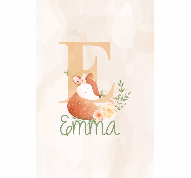 Store enrouleur chambre enfant renard avec initiale et nom - TenStickers