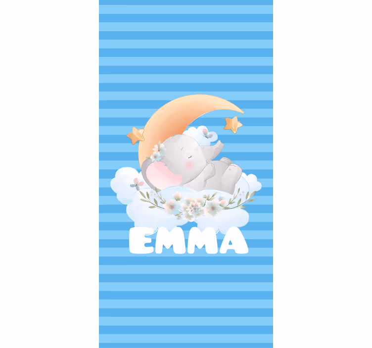 Stores bébés éléphant d'animaux mignons avec nom - TenStickers