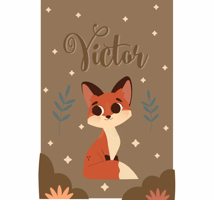 Store enrouleur chambre enfant design renard personnalisé - TenStickers