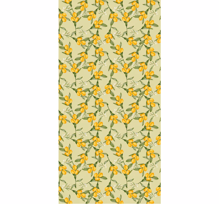 Store enrouleur cuisine motif de citrons sur fond vert - TenStickers