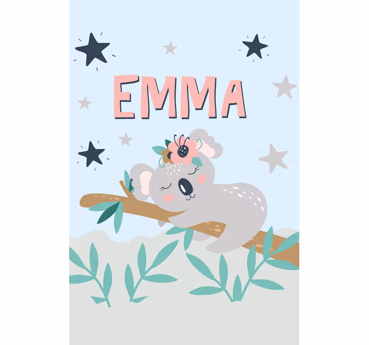 Store enrouleur pour chambre enfant bébé koala avec son nom - TenStickers