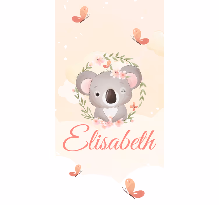 Store enrouleur pour chambre enfant bébé koala avec nom - TenStickers