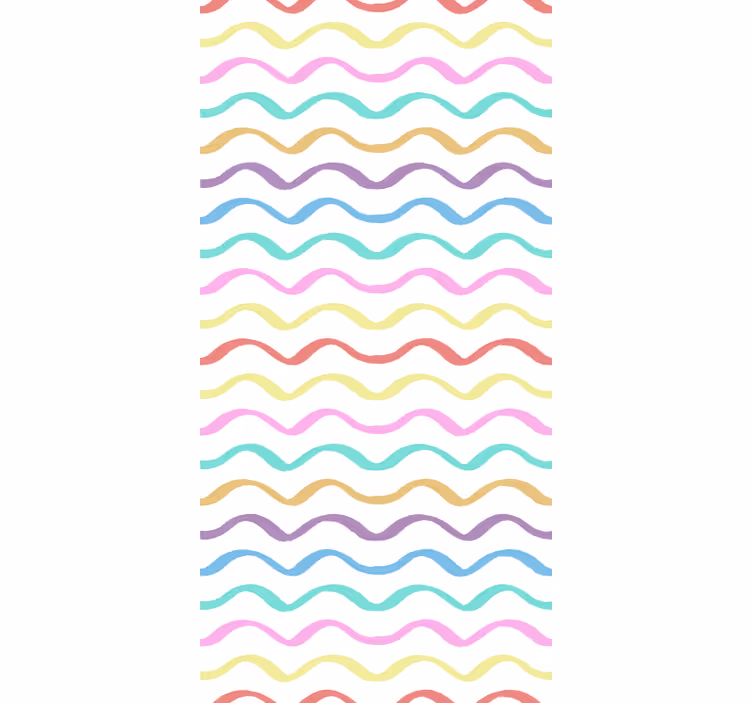 Store enrouleur pour chambre enfant lignes ondulées colorées - TenStickers