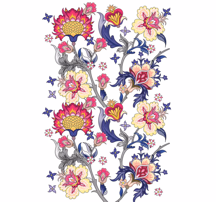 Store enrouleur motif fleur composition florale vibrante - TenStickers
