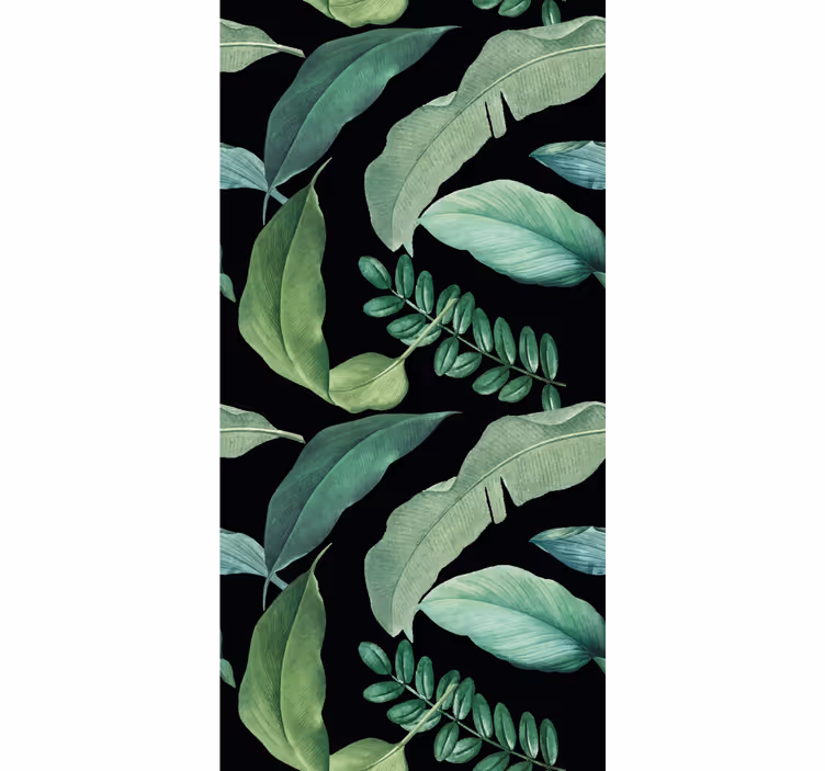 Store de feuilles vertes dans un décor sombre - TenStickers