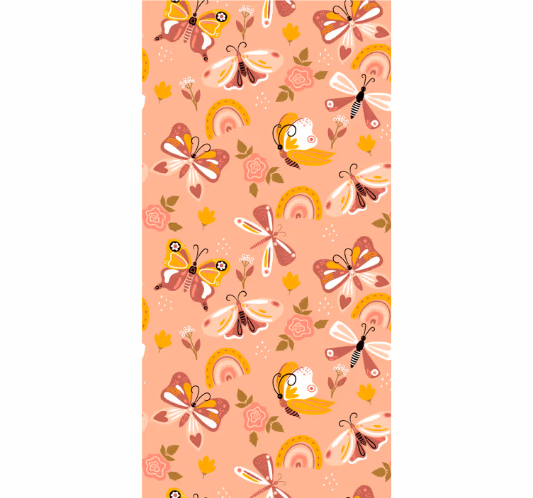 Store enrouleur papillon motif flottant rose - TenStickers