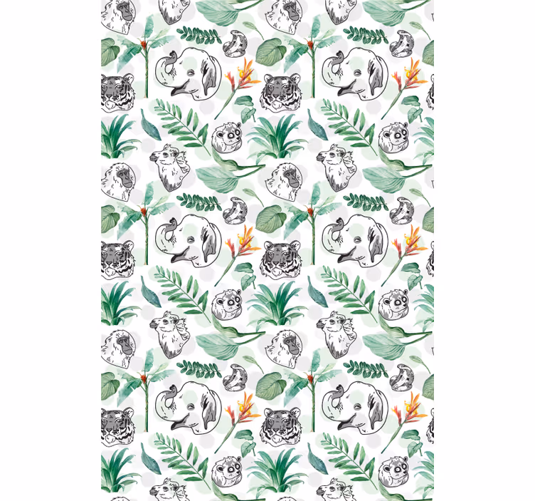 Store enrouleur pour chambre enfant animaux jungle verts - TenStickers