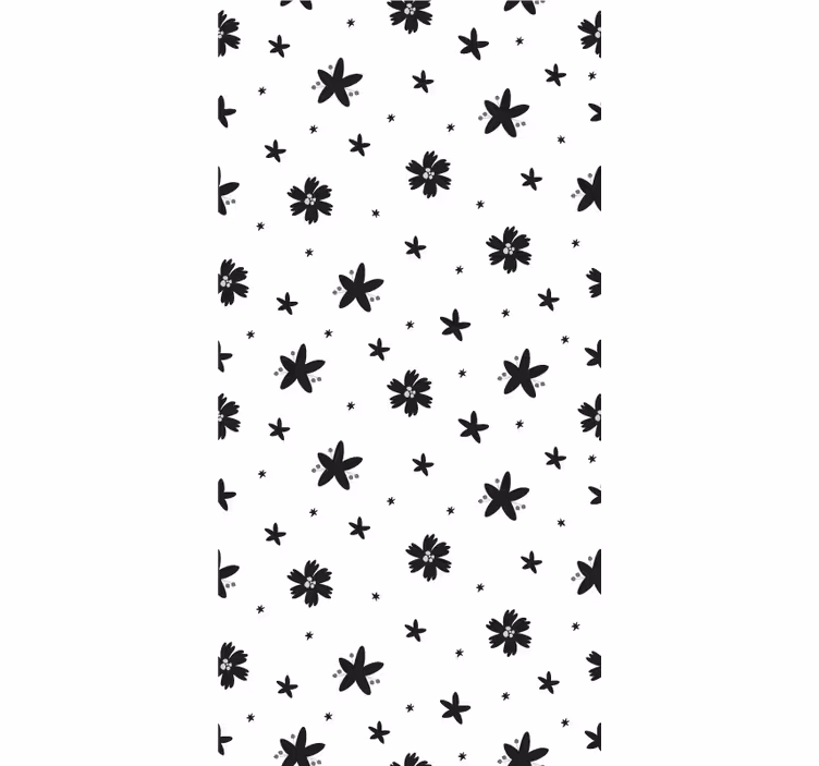 Store enrouleur floral conception en noir et blanc - TenStickers