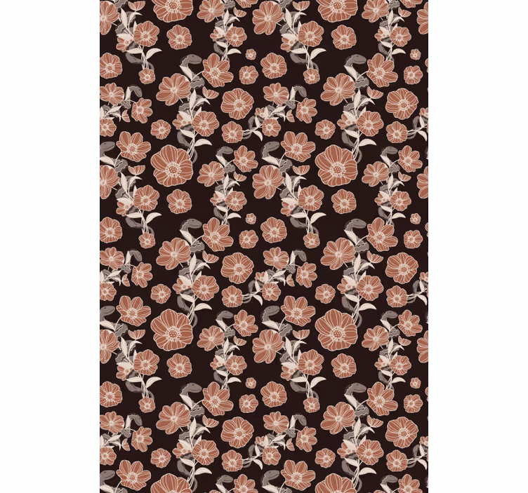 Store enrouleur floral motif vintage sombre - TenStickers