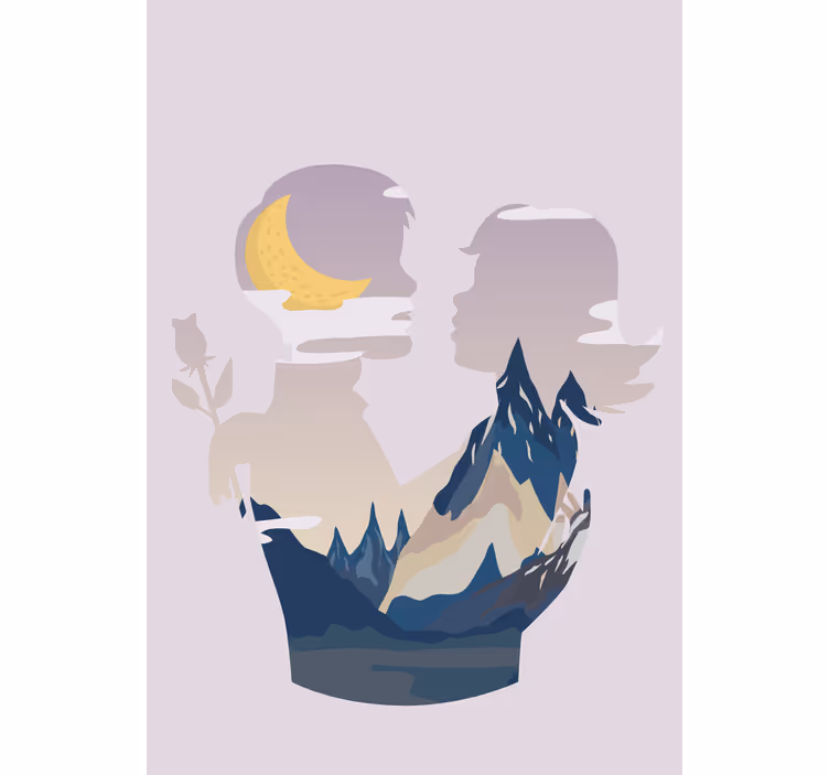 Store enrouleur original scène de montagnes nocturnes - TenStickers