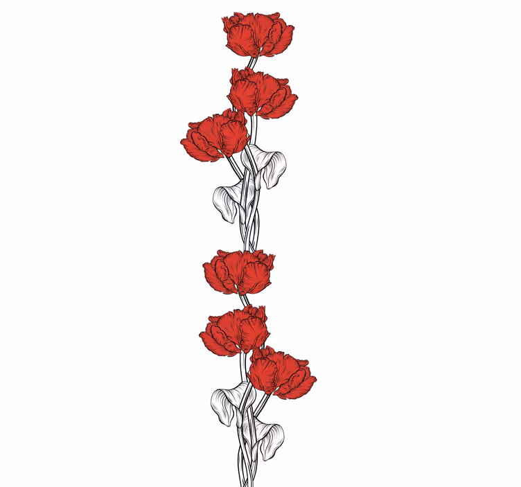 Stores enrouleurs fleurs et plantes fleurs rouges élégantes - TenStickers