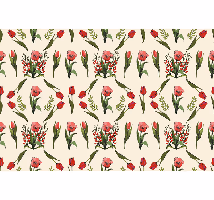 Store enrouleur motif fleur arrangement beige élégant - TenStickers