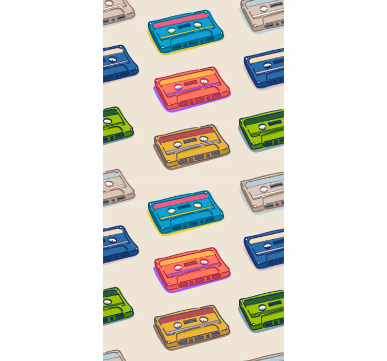 Store enrouleur geek cassettes colorées - TenStickers