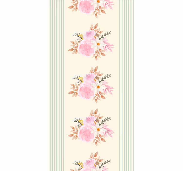 Store enrouleur original à fleurs avec motif à rayures - TenStickers