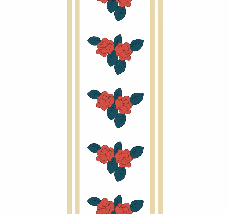 Store enrouleur floral motif roses et feuilles - TenStickers