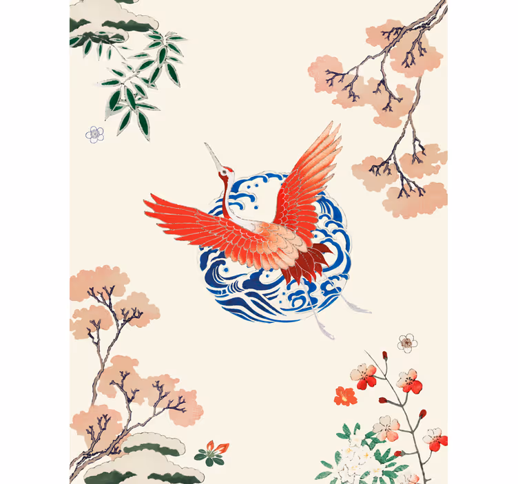 Stores enrouleurs fleurs et plantes grue volante en fleurs - TenStickers