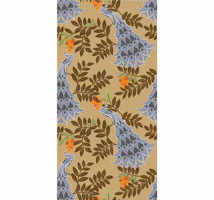 Store enrouleur motif fleur conception gracieuse de paon - TenStickers