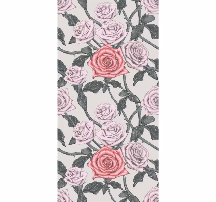 Stores enrouleurs fleurs et plantes arrangement rose élégant - TenStickers