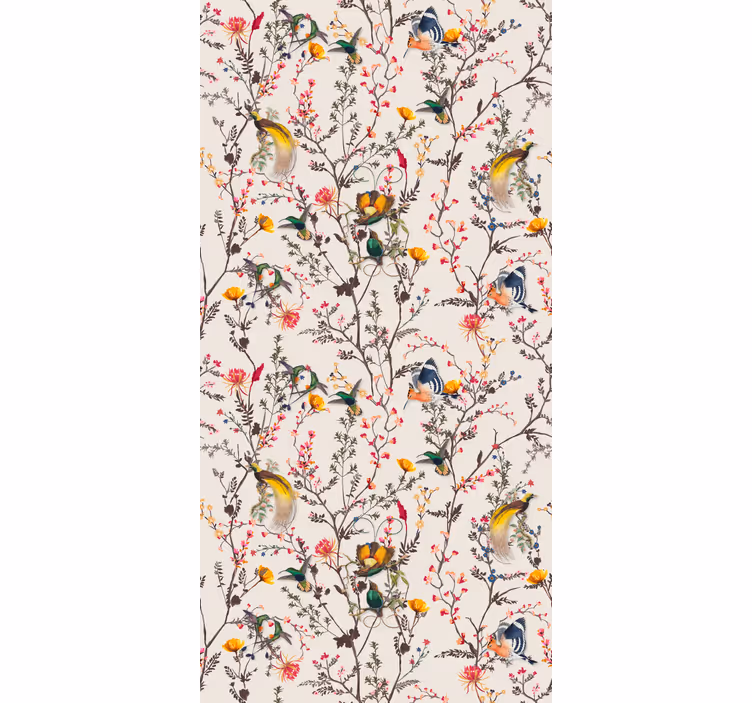 Store enrouleur arbre oiseaux et fleurs - TenStickers