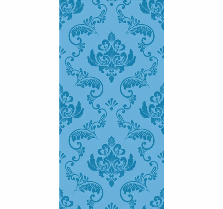 Store enrouleur élégant motif damassé bleu - TenStickers