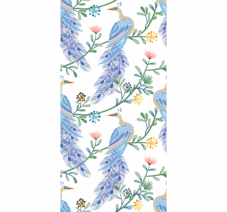 Stores enrouleurs fleurs et plantes paon avec des fleurs - TenStickers