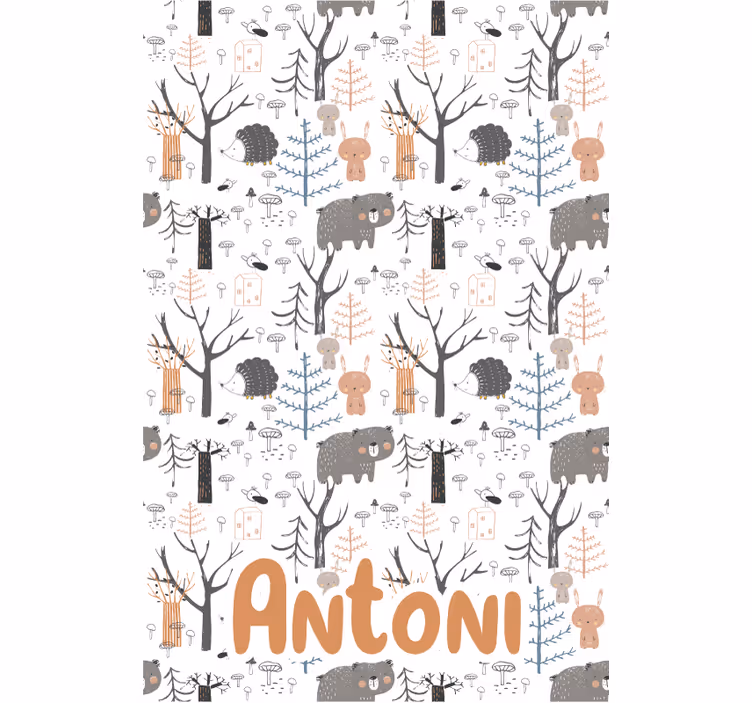 Store enrouleur chambre enfant animaux nordiques nom - TenStickers