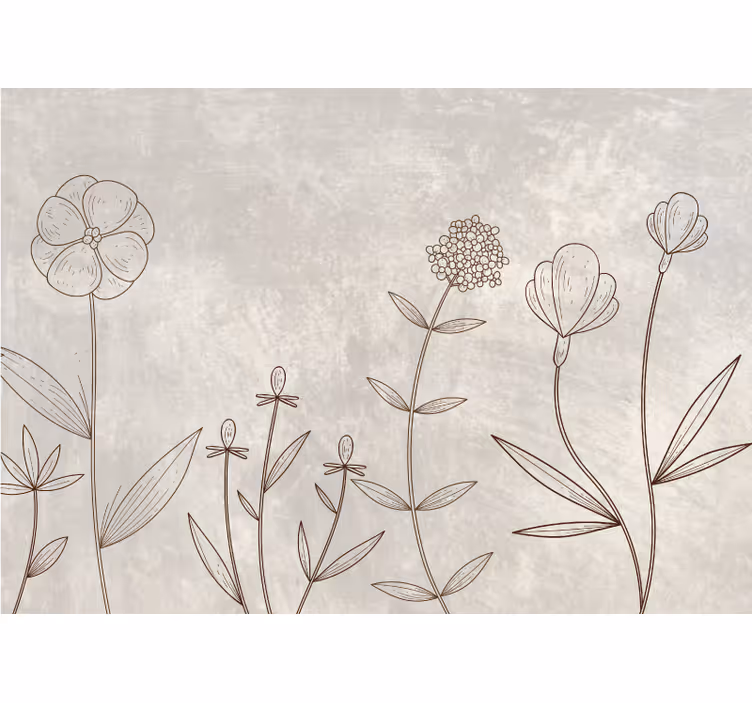 Store enrouleur fleurs et de plantes prairie brumeuse scandinave - TenStickers
