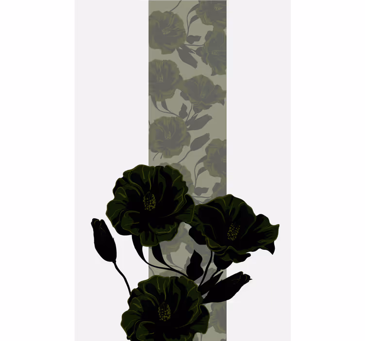 Stores enrouleurs fleurs et plantes arrangement rose verte - TenStickers