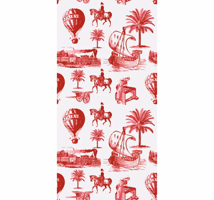 Store enrouleur vintage scènes de palmiers rouges - TenStickers