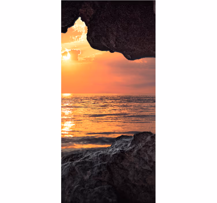 store original 3D couchée de soleil vue mer - TenStickers