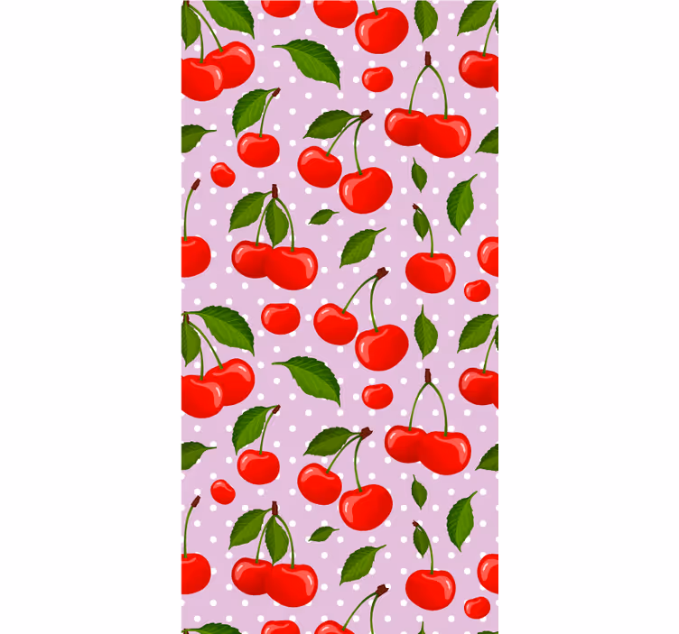 Store enrouleur salle à manger cerises et feuilles - TenStickers