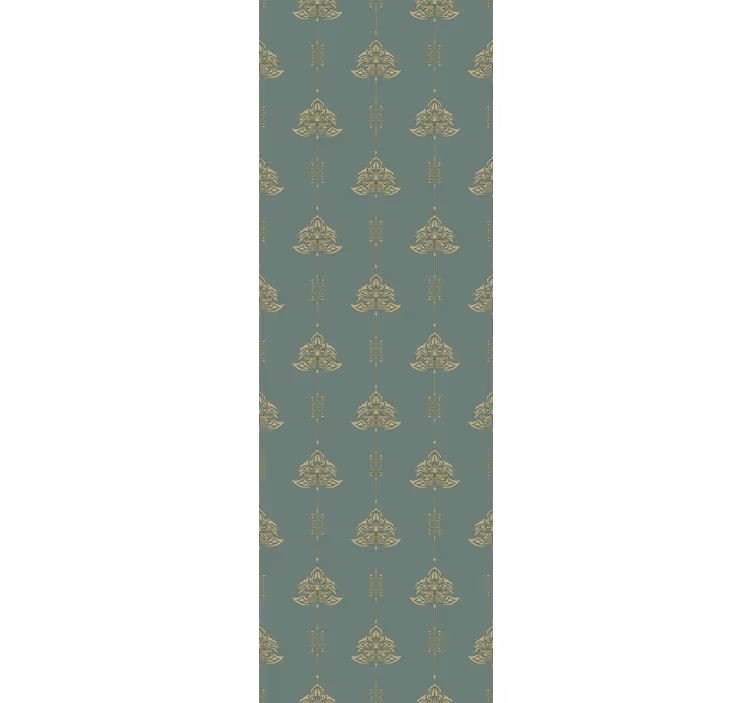 Store Art Nouveau turquoise avec des fleurs - TenStickers
