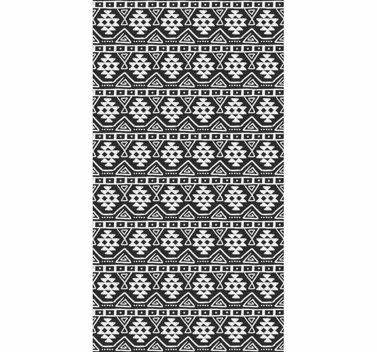 Store enrouleur salon noir blanc motifs bohémiens - TenStickers