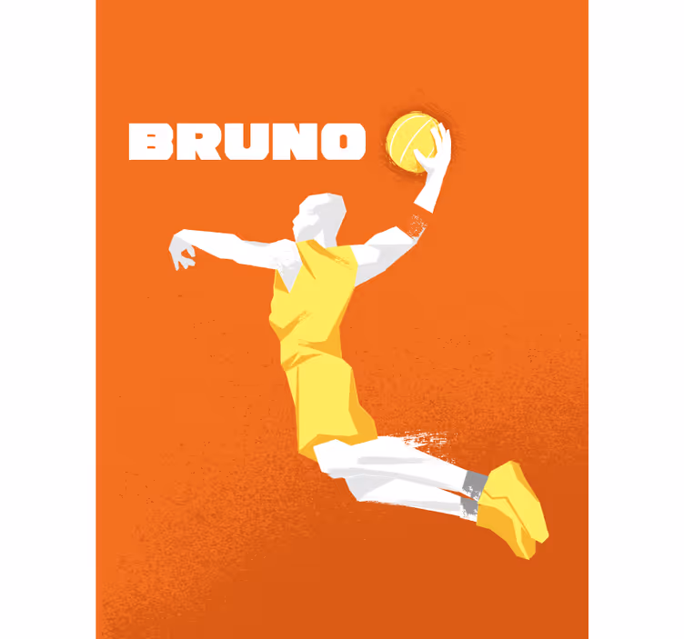 Store motif basket-ball avec prénom - TenStickers