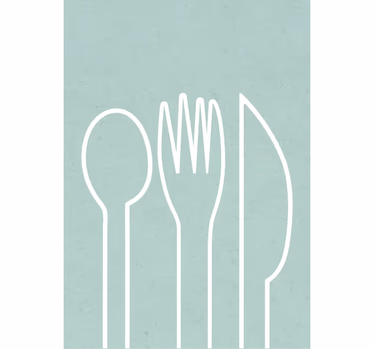 Store enrouleur cuisine vert avec couverts - TenStickers
