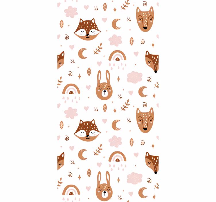 Store enfants animaux bruns et arc-en-ciel - TenStickers