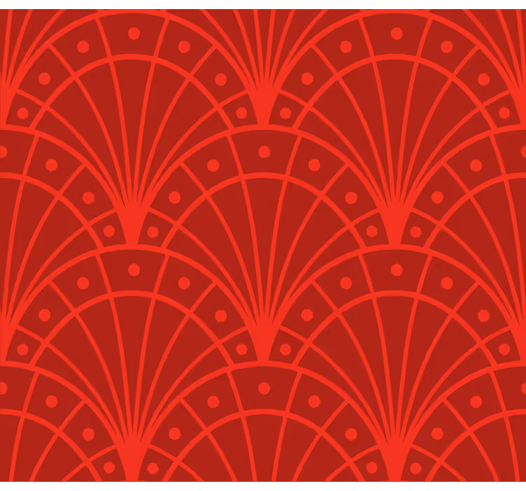 Store salon rouge élégant demi-cercles - TenStickers